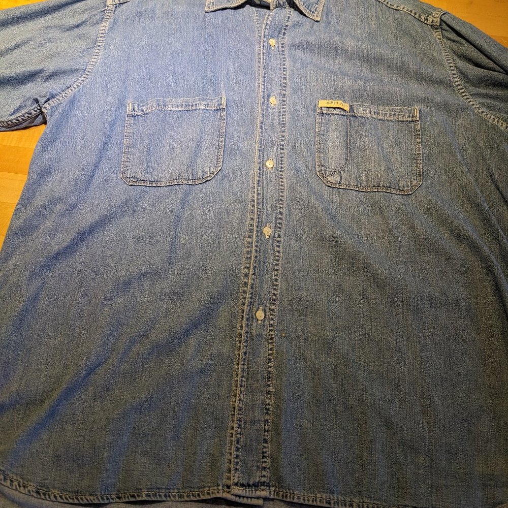 REPLAY, Denim long sleeve shirt, Made in Italy , XL